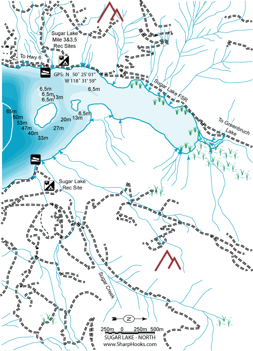 Map of Sugar Lake - North