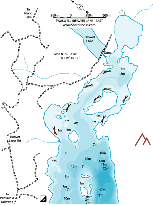 Map of Swalwell Lake - East