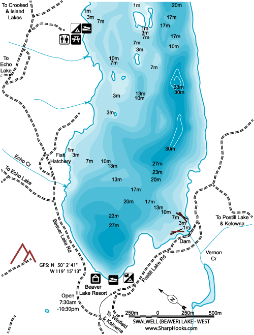 Map of Swalwell Lake - West