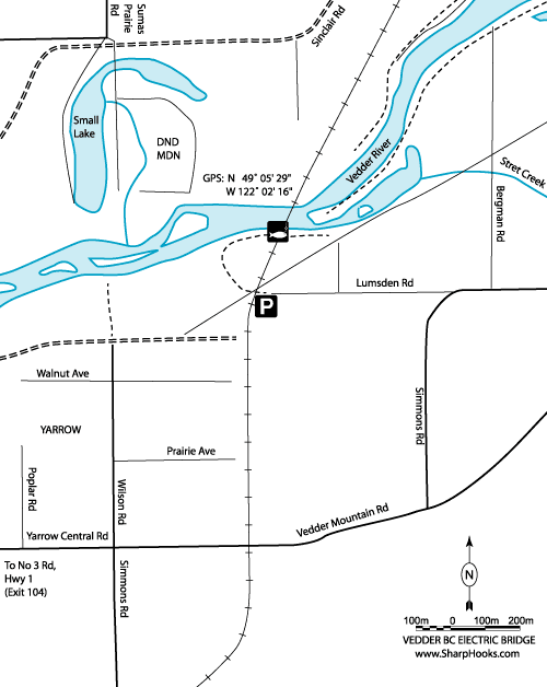 Map of Vedder - BC Electric Bridge