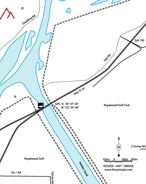 Map of Vedder - Hwy 1 Bridge