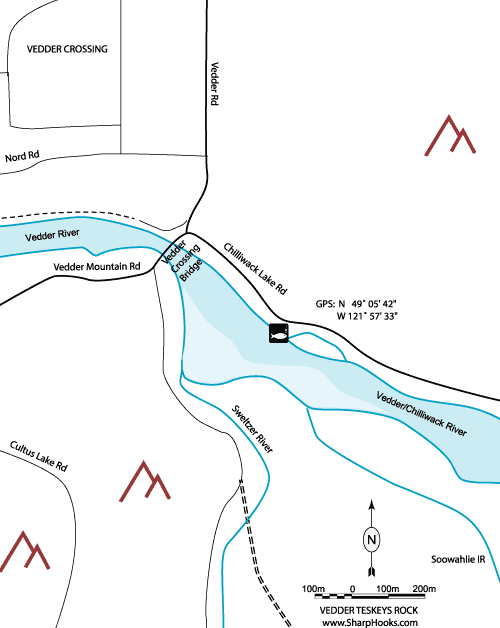 Map of Vedder - Teskeys Rock