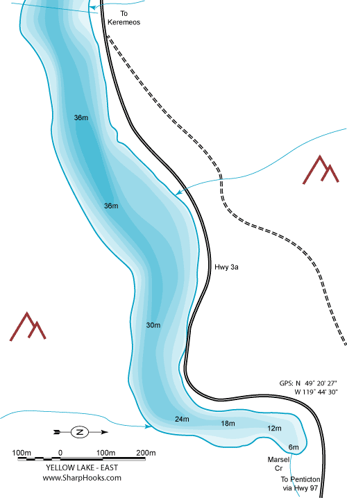 Map of Yellow Lake - East