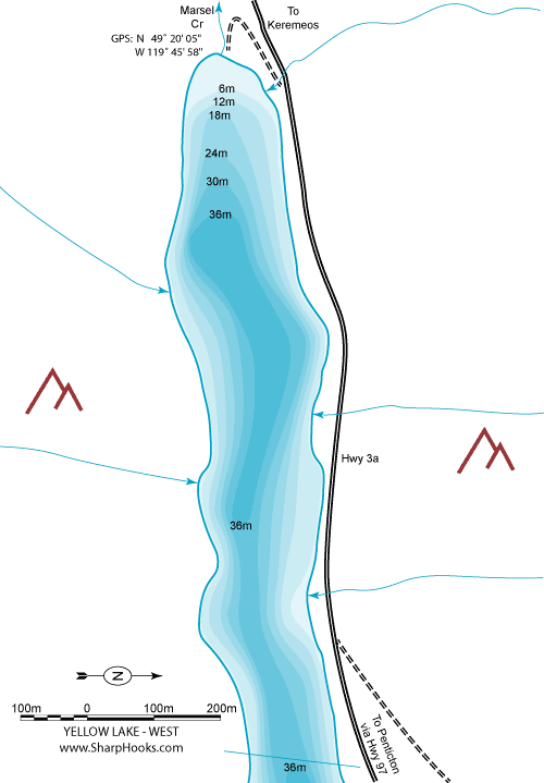 Map of Yellow Lake - West